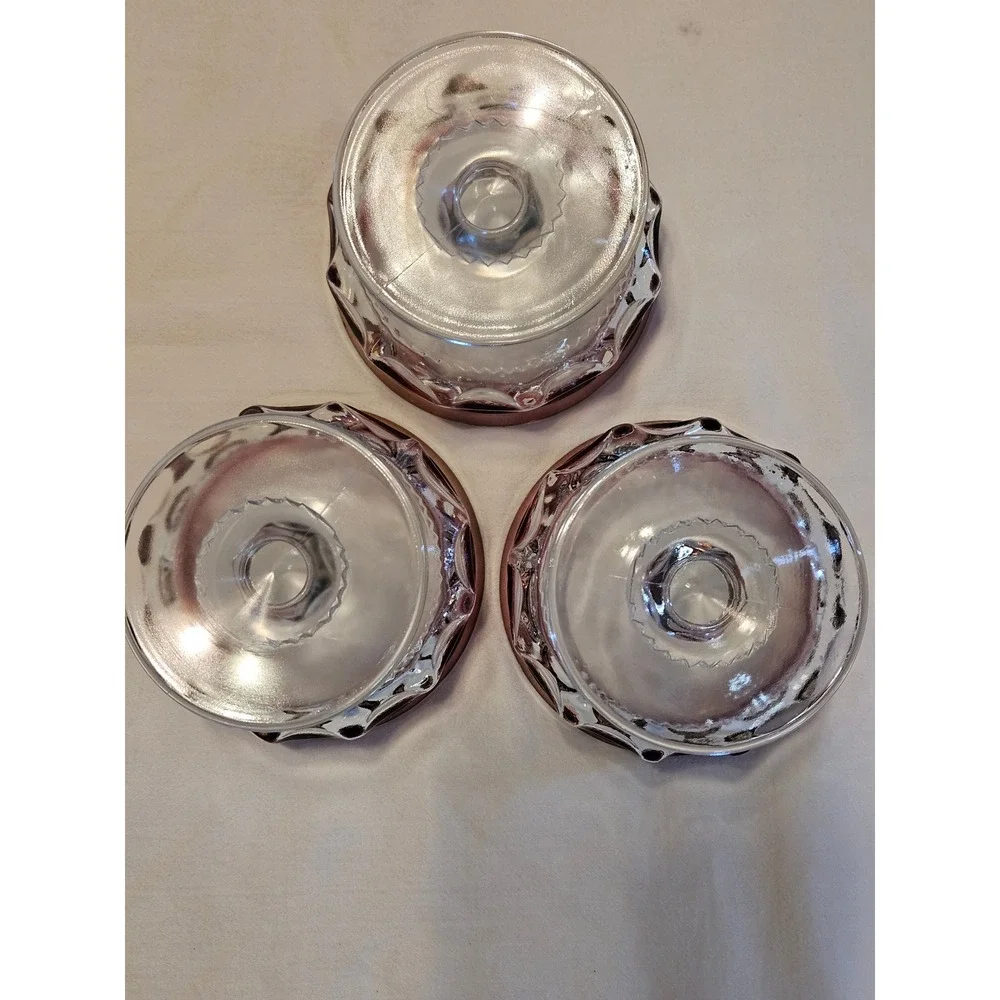 3 TIFFIN FRANCISCAN King's Crown‎ Ruby Flash Champagne Sherbet Glasses 3 1/8